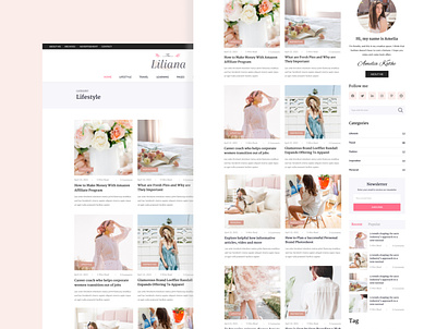 Liliana Blog UI Design arryxen blog design feminine feminine blog feminine wab feminine web layout feminine website liliana ui ui design ux design