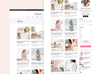 Liliana  Blog UI Design