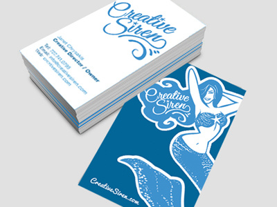 Creative Siren Business card branding business card design design handwritten illustration illustrator mermaid nautical pinup self portrait teal vintage