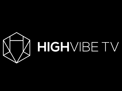 High Vibe TV branding clean design geometric h hexagon highvibe v