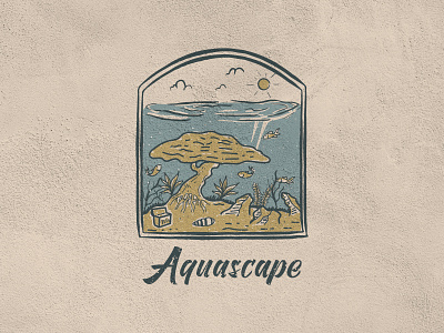 Aquaspace badge branding clothing clothing brand design illustration logo mountain summer surf tshirt tshirt design vector vintage