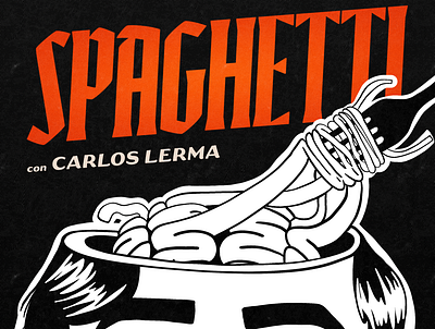 Spaghetti Podcast Cover branding design icon illustration ipad pro logo minimal paint like procreate typography