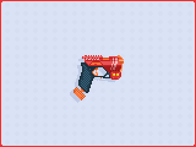 Nerf Gun (Rival Knockout) [Pixel Art] gun knockout nerf nerf ball nerf weapon pixel pixel art pixel gun pixel guns pixelart red yellow