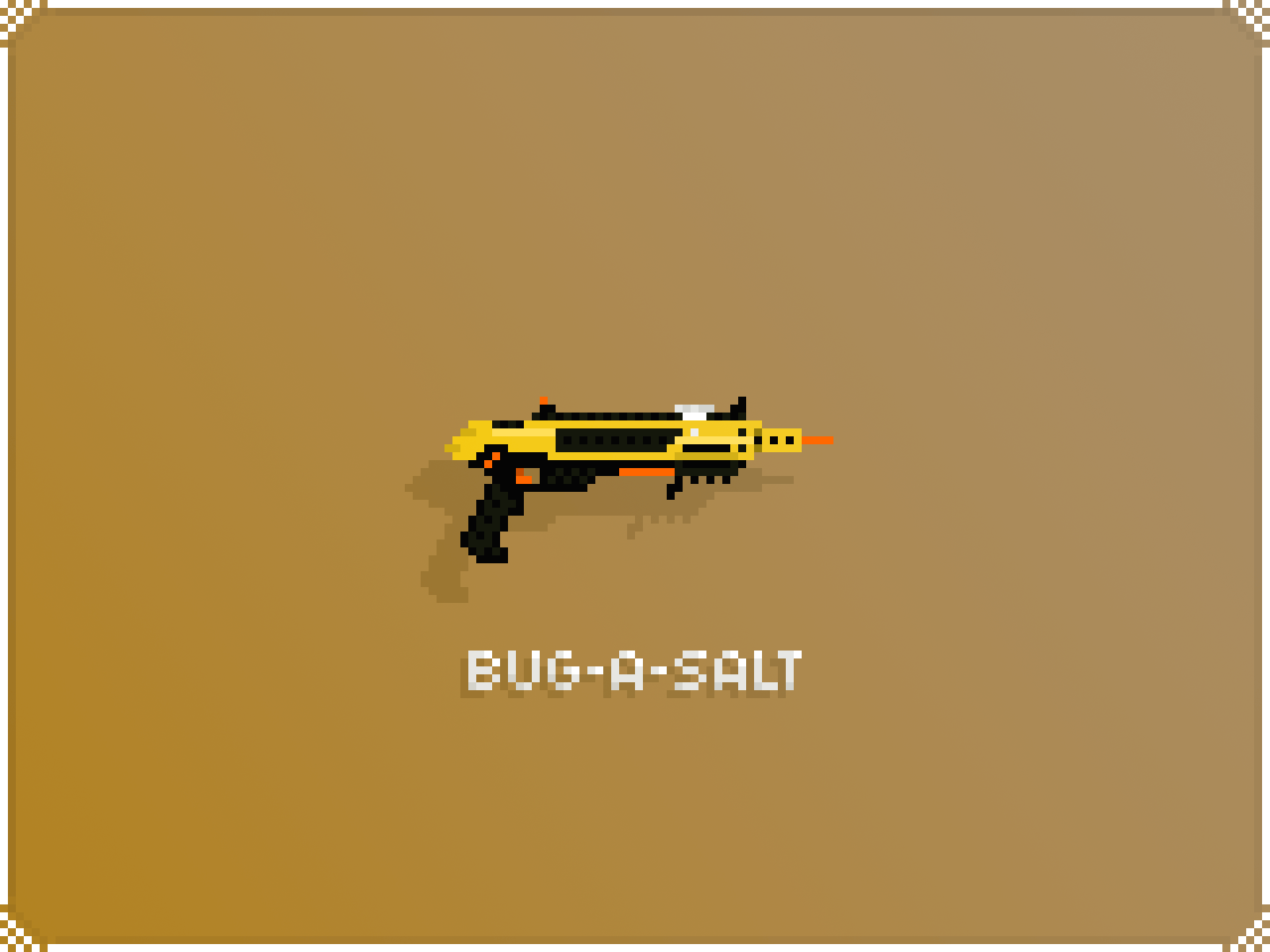 Bug-A-Salt [Pixel Art] animated animation black bug a salt bug a salt gif gun orange pixel pixel art pixel gun pixelart salt shadow yellow