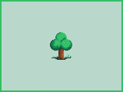 Tree (Animal Crossing) [Pixel Art] acnh animal crossing blazeit420 game gaming grass green new horizons nintendo pixel art pixelart tree