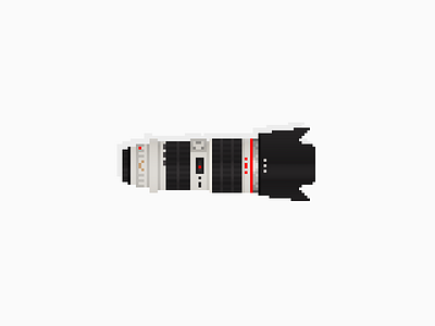 Camera Lens (Canon 70-200mm L) [Pixel Art] camera canon lens pixel pixel art pixelart pro red ring