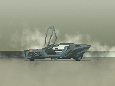 Spinner (Blade Runner 2049) [Pixel Art] blade runner blade runner 2049 bladerunner car dystopia future movie pixel pixel art pixelart spinner