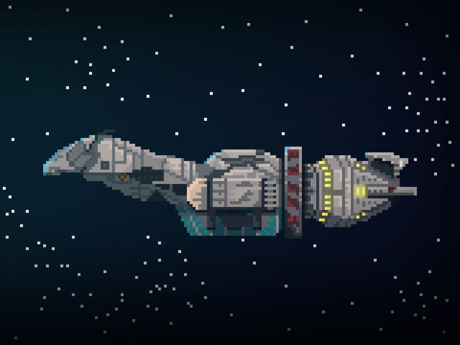 Serenity from Firefly [Pixel Art] animated animation firefly gif movies pixel pixel art pixelart serenity ship space tv tv show