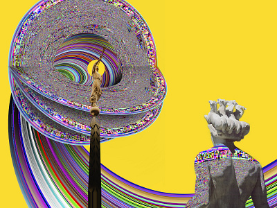 Find a perfect spot, and let them entertain you . 🍿⁠ art collage design graphicdesign gt guatemala icarosdie icarusdie illustration loveistheanswer psychedelic ufo yellow