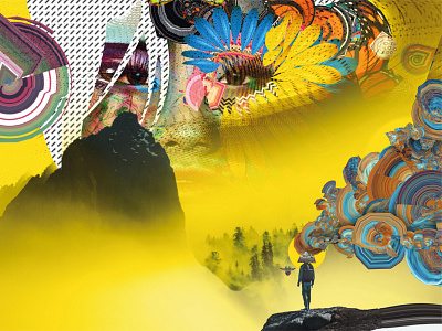 At The top Of the Mountain collage collage art cover album cover art design graphic design gt guatemala icarosdie illustration illustrator loveistheanswer music photoshop poster poster art psychedelicart yellow yellow logo