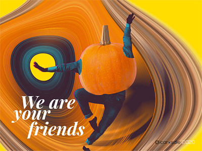 Dancing Witch 06. We are your friends art branding collage design glitch gt guatemala helloween icarosdie illustration loveistheanswer poster psychedelic psychedelicart pumpking typoster witch yellow