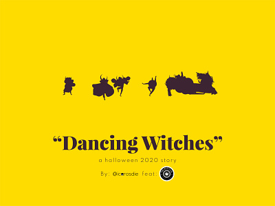 "Dancing Witches", a halloween story branding collage dance graphicdesign gt guatemala halloween icarosdie illustration loveistheanswer psychedelic psychedelicart suculenta witch yellow