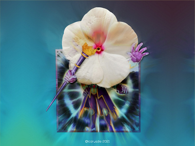 Forms of magick, recicle ♻️ 🌱. branding collage digitalcollage flower icarosdie illustration illustrato magician nft photoshop yugioh