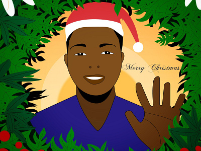 Christmas joy african african illustrator branding christmas christmas 2021 design flat illustration illustration leaves nature nigerian illustrator plant serene vector yuletide