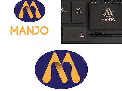 Manjo minimalist logo design concept