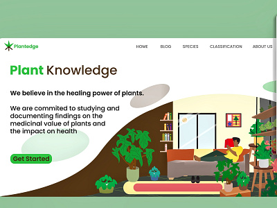 Plant knowledge landing page design with illustration branding design flat character flat illustration illustration knowledge landing page landing page design mobile illustration nigerian illustrator plant plant illustration ui ux vector vector illustration