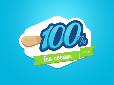 100% ice cream Logo