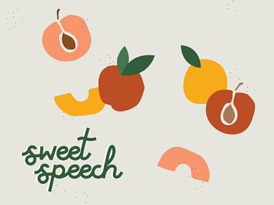 Sweet Speech brand brand identity branding branding design design illustration logo logo design peach speech sweet