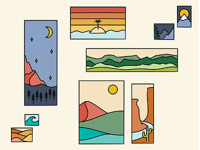 Summer 2020 ☼ bold desert design fun graphicdesign illustration layout line art mountain outside packaging paradise summer thick lines vector warm wave