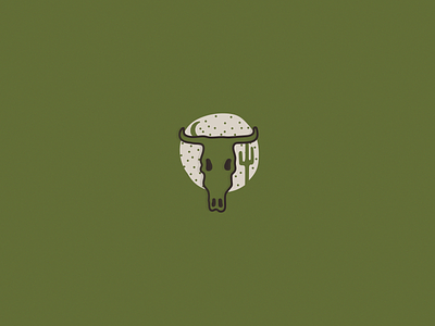 Bull Babe badge cactus circle desert fun green icon illustration skull western
