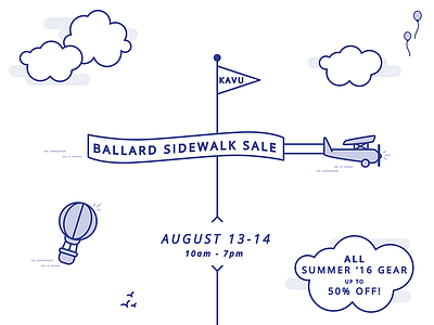 Sidewalk Sale clouds kavu sale summer vector wip
