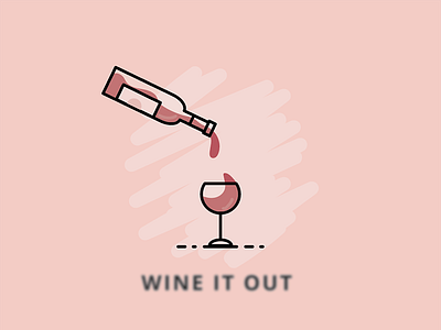 W(h)ine it out bottle glass layer monday pour vector wine