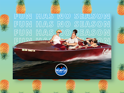 Fun Has No Season fun gradient kavu pineapple poster retail summer window