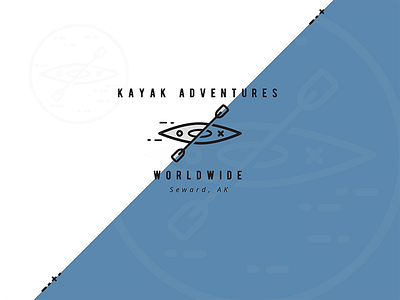 Kayak Adventures Worldwide alaska blue concept icon kayak logo vector