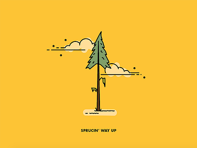 Sprucin' Up cloud doodle monday moss sprucinup tree vector