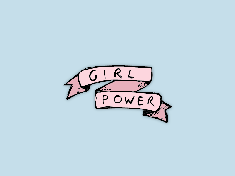 Grrl Sticker blue gif girlpower monday pink sticker