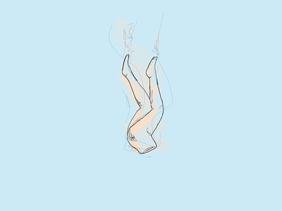 Falls blue doodle illustration legs lines sketch vector