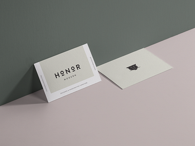 Honor Modern branding business card design furniture handcrafted honor logo modern tiger
