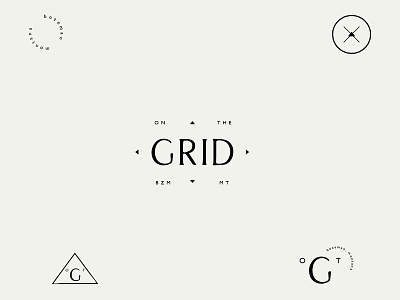 On The Grid branding circle design dropped idenntity logo logo design mark minimal modern organic shape simple tan thin lines trend triangle