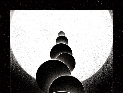ALIGNMENT. abstract bw design eclipse illustration planetary poster print space spaceman