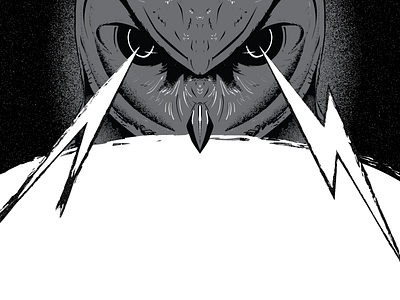 hoot hoot. grayscale illustration letterhead owl