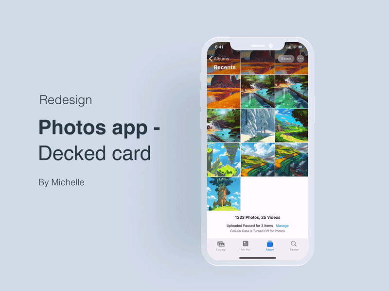 Photos app - Decked card ux design