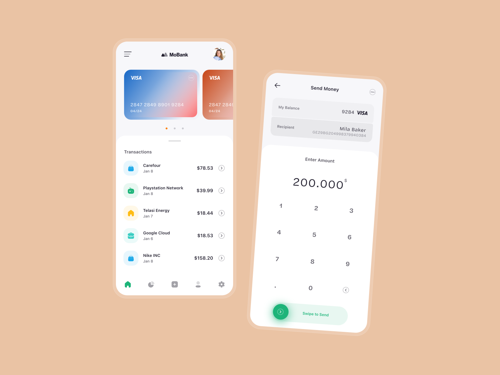 MoBank UI by Steelmonk on Dribbble