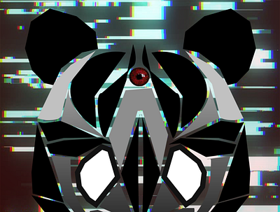 Panda Artwork artwork glitch logo modern