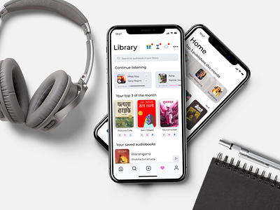 Mobile App Design for Audiobooks andriod android app art branding design flat ios ios app mobile typography ui ux