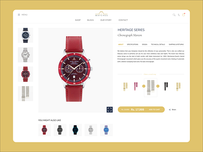 Product Specifications Page UI