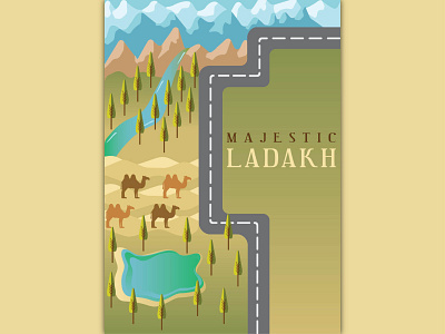 Incredible India - Ladakh colddesert illustration india ladakh series