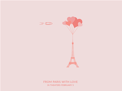 From Paris With Love eiffel tower heart love minimal movie paris poster