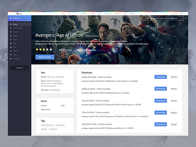 Brute DC - Content Page download interface movie p2p sharing tv series ui ux website