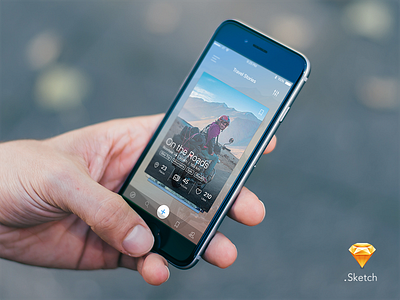 Travel Stories App app interface ios iphone journey maps photos sketch storytelling travel ui ux