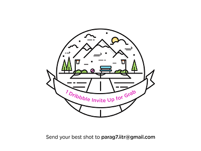 Dribbble Invite Up for Grab!! basket ball clouds debut draft dribbble invite free invite giveaway illustration invitation invite mountains slam dunk ticket