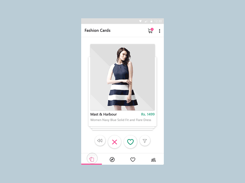 Shopasm App Interaction card clothing design fashion interaction interface shopasm tinder ui ux