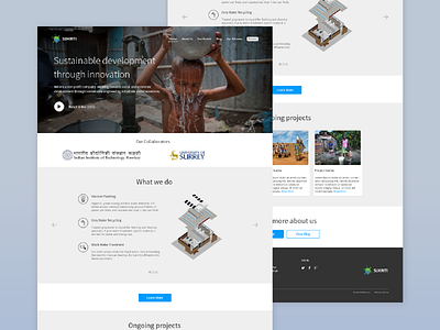 Sukriti NGO Website homepage interface landing ngo sanitation ui water website