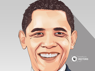Barack Hussein Obama cartoon design illustration logo minimal portrait art portrait illustration vector illustration vectorart vexelart