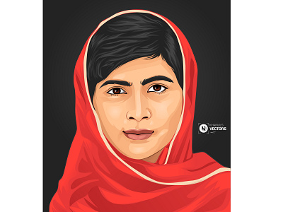 Cartoon Portrait of Malala Yousafzai cartoon cartoonportrait design illustration minimal portrait art portrait illustration vector vector illustration vectorart vexelart