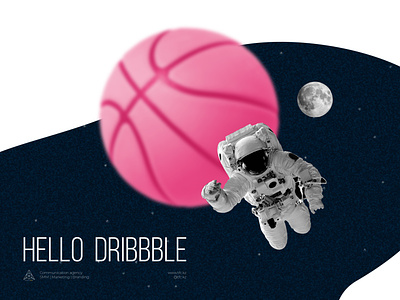 Hello, dribbble branding design flat illustration logo minimal vector